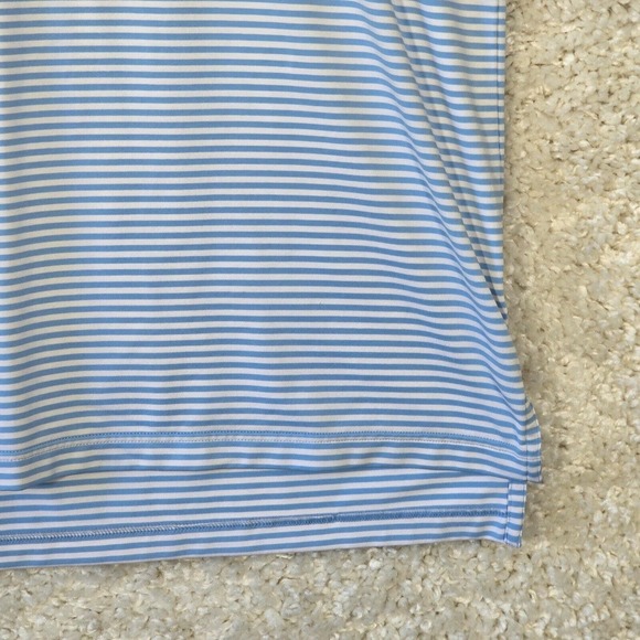 Peter Millar Polo Shirt Men XL Blue Striped Summer Comfort Golf Short Sleeve - Picture 2 of 12